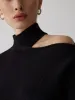Off-Shoulder Turtleneck Long Sleeve Sweater sold by COMMENSE