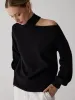Off-Shoulder Turtleneck Long Sleeve Sweater sold by COMMENSE