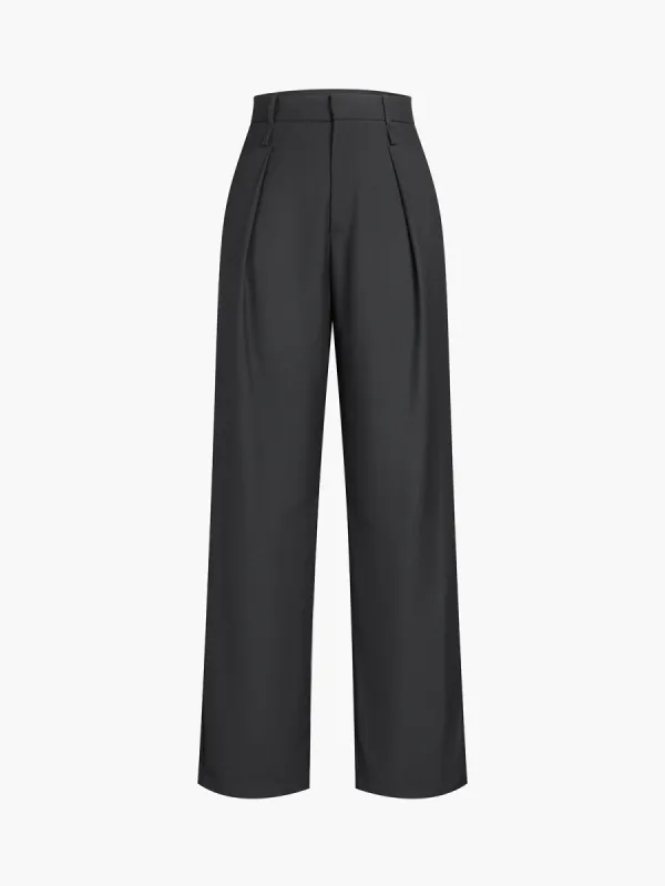Double Pockets High Waist Wide Leg Dress Pants sold by COMMENSE