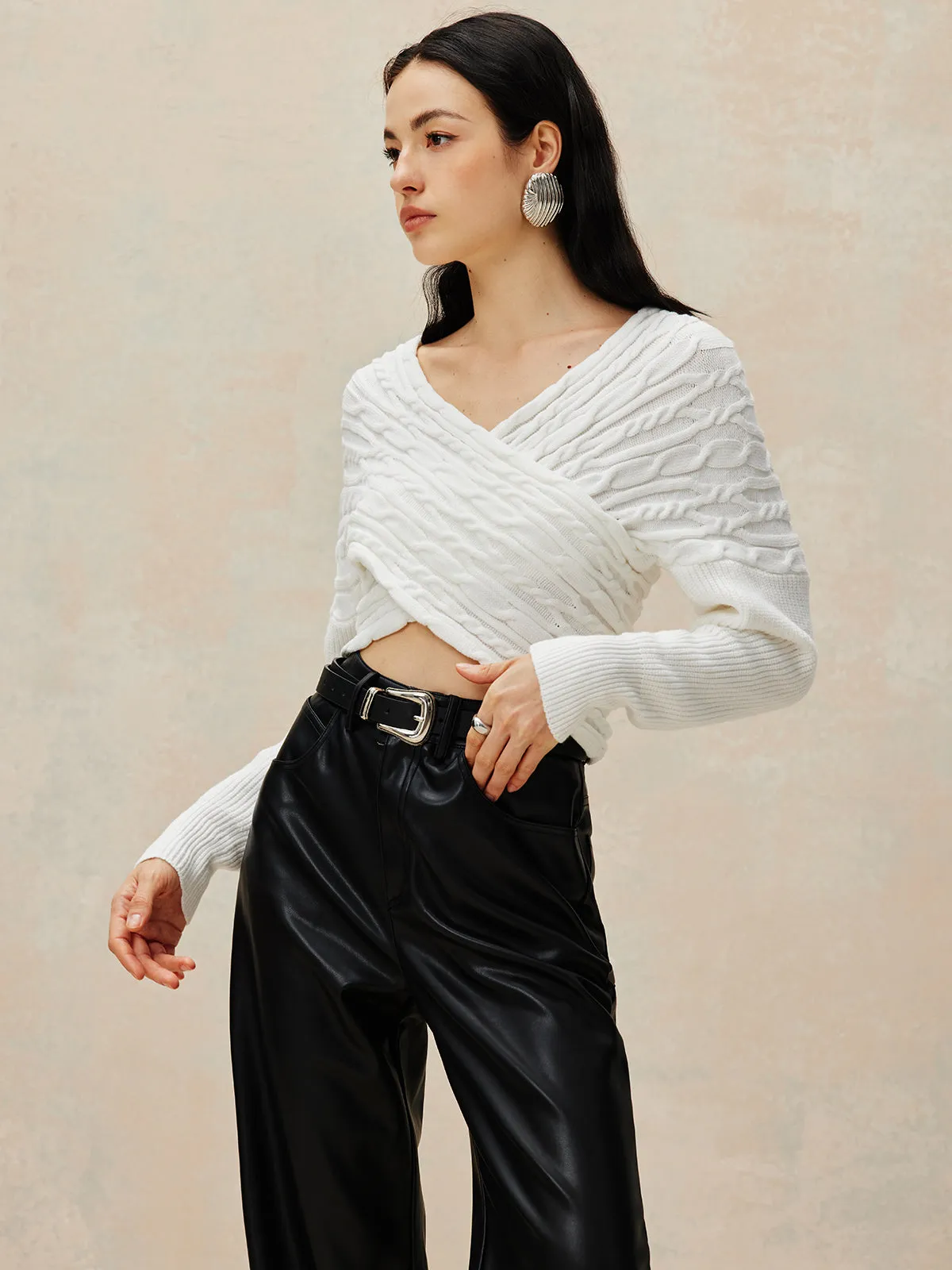 Criss Cross Crop Knit Top sold by COMMENSE product image thumbnail 3