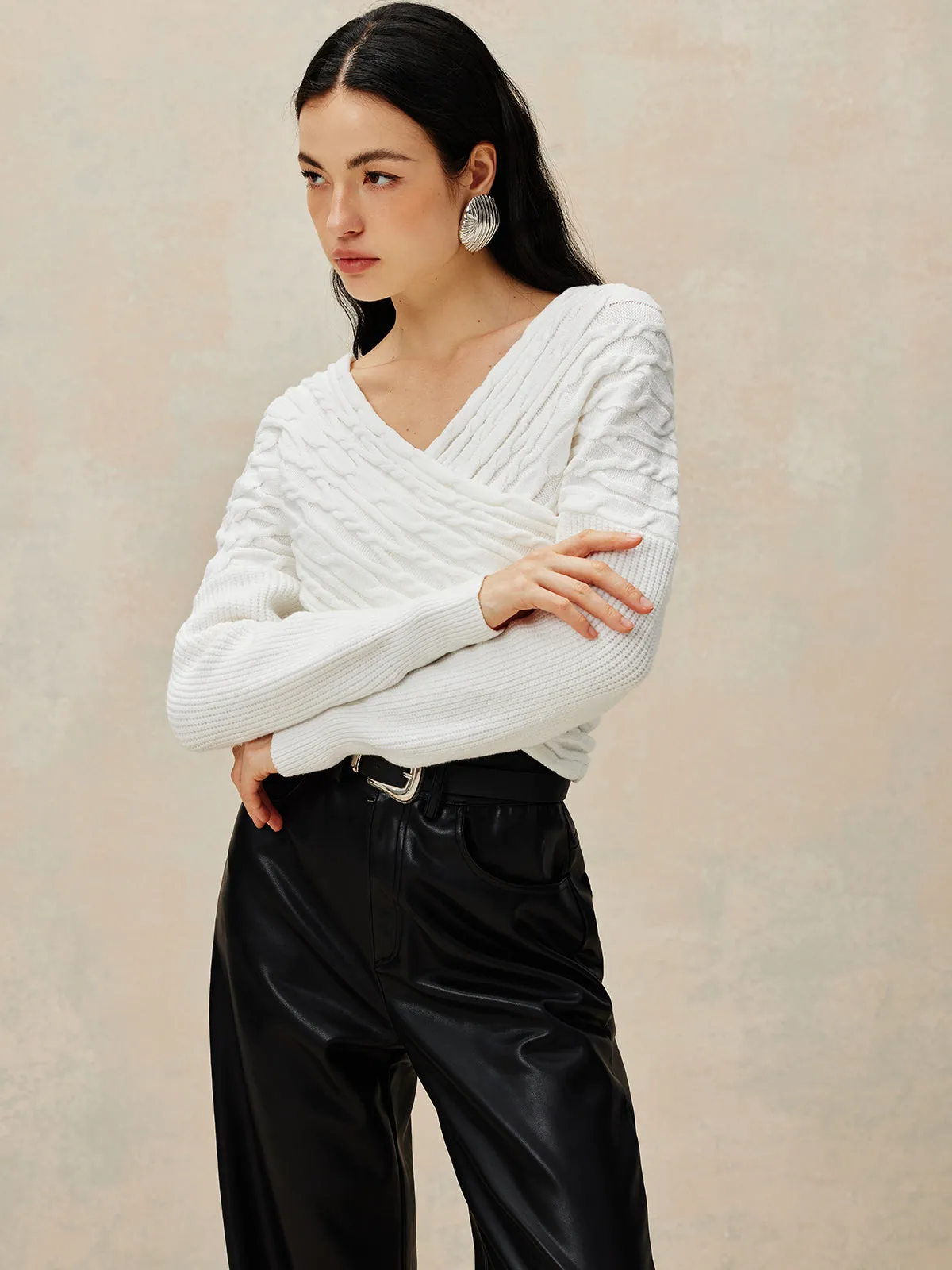 Criss Cross Crop Knit Top sold by COMMENSE product image thumbnail 4