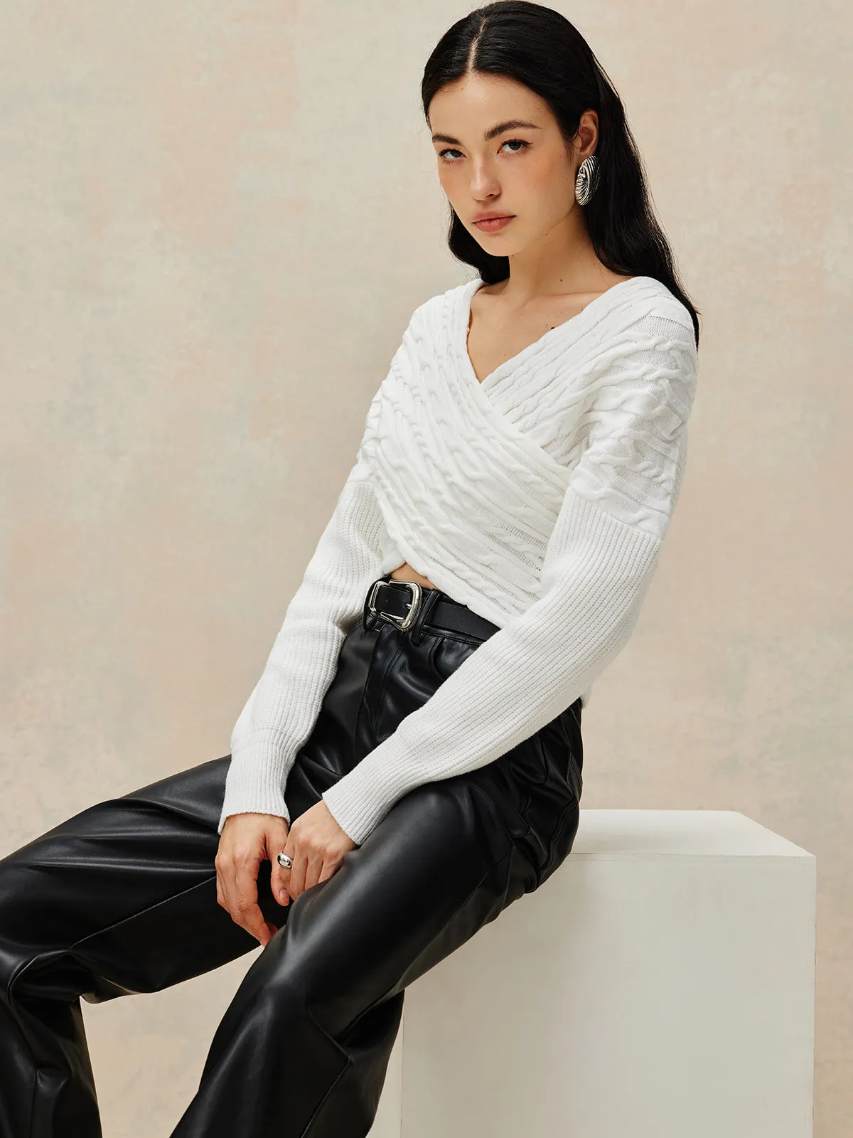 Criss Cross Crop Knit Top sold by COMMENSE product image thumbnail 5