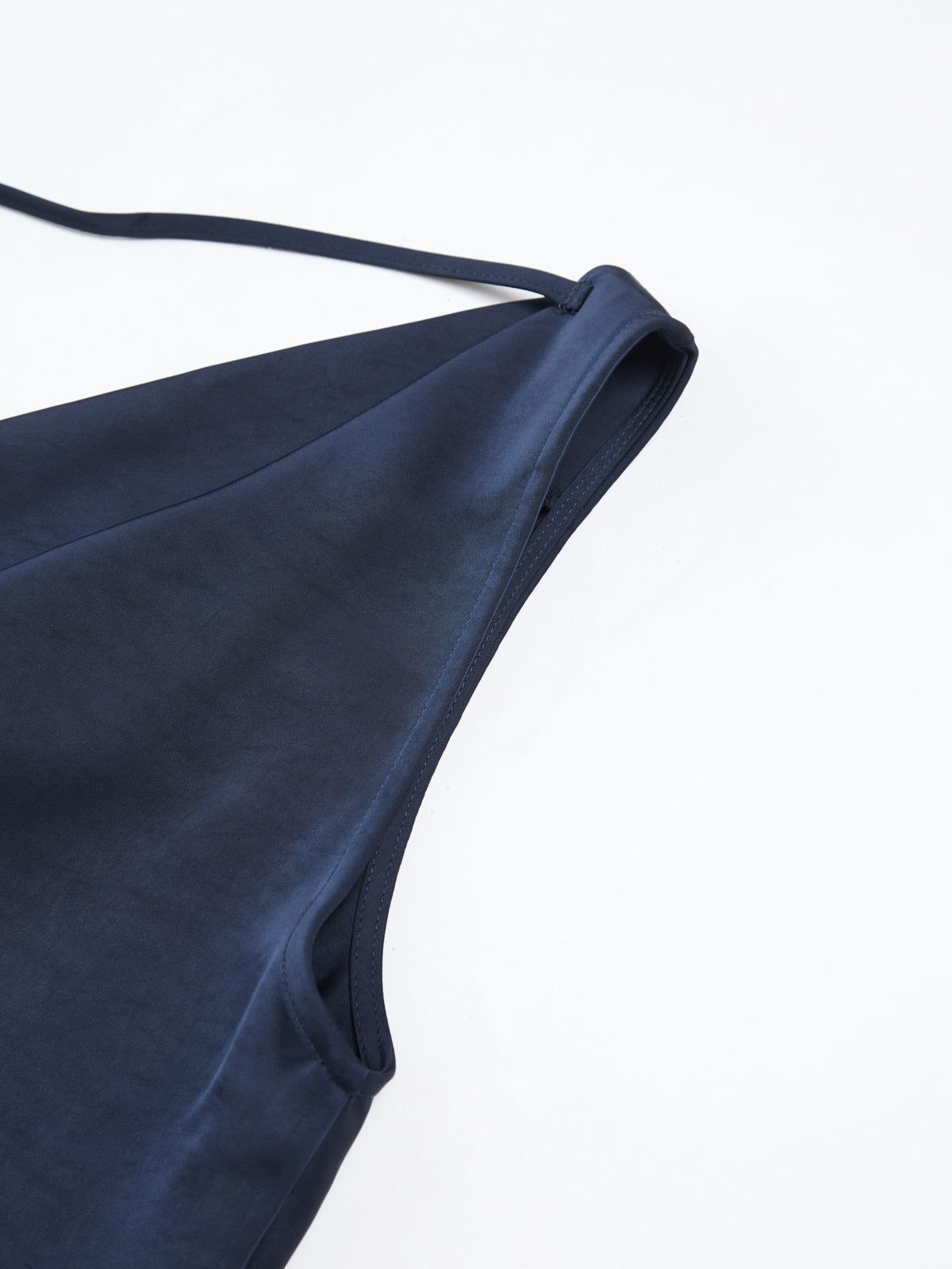 Tied Cowl Neck Satin Flowy Midi Dress sold by COMMENSE product image thumbnail 2