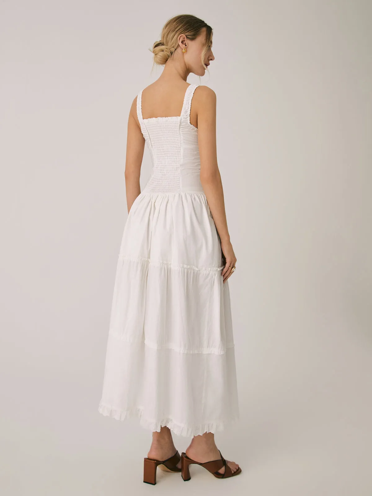 Solid Patchwork Tie Front Long Dress sold by COMMENSE product image thumbnail 5