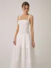 Solid Patchwork Tie Front Long Dress sold by COMMENSE