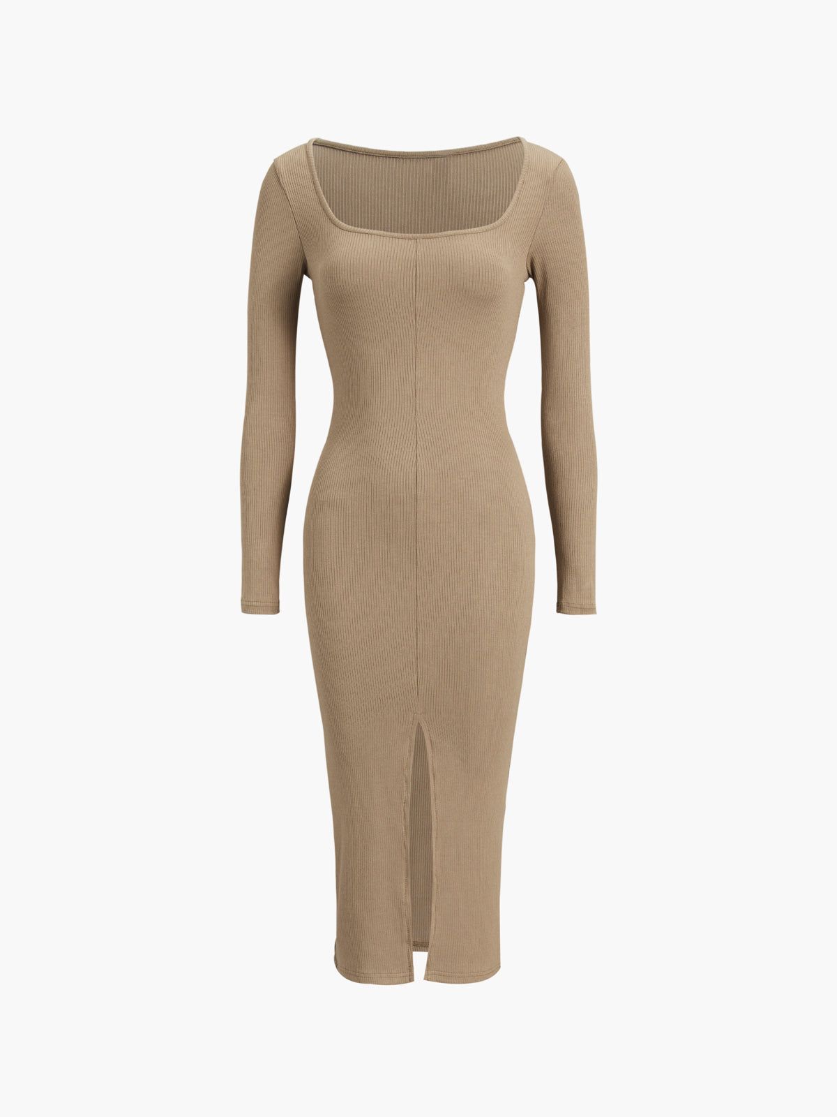 Basic Square Neck Slit Midi Dress sold by COMMENSE product image thumbnail 3