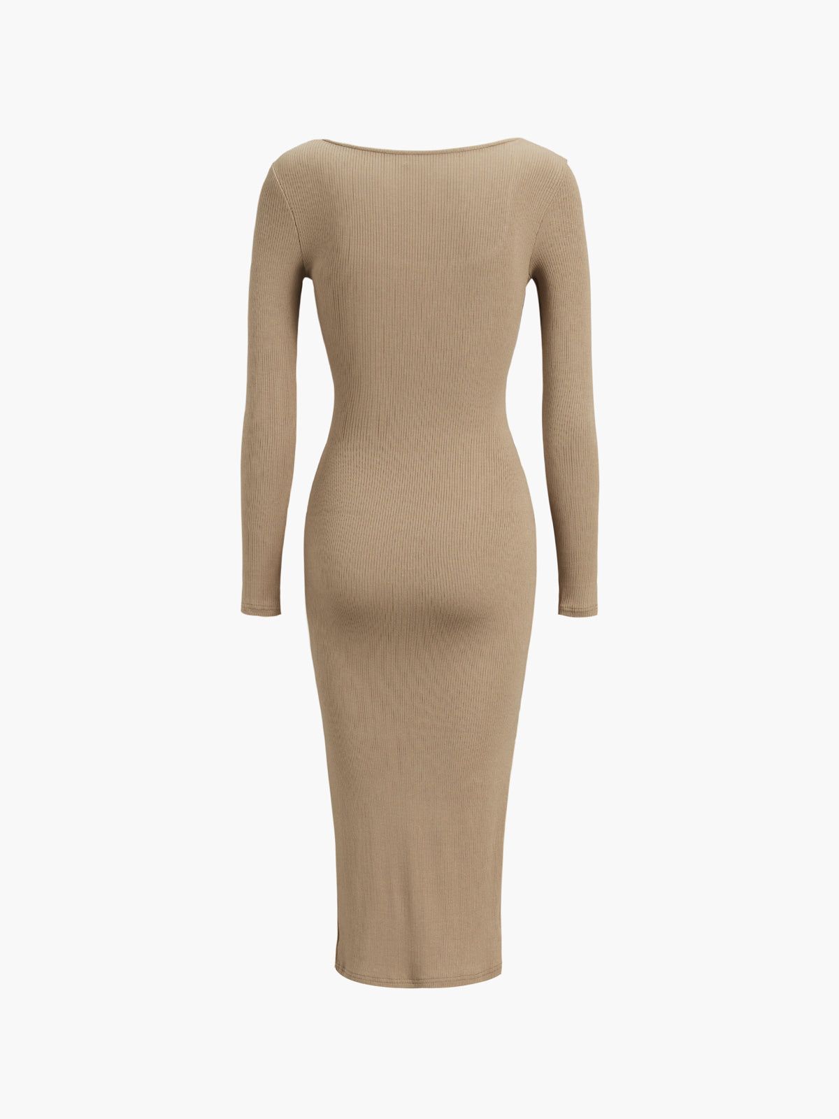 Basic Square Neck Slit Midi Dress sold by COMMENSE product image thumbnail 4