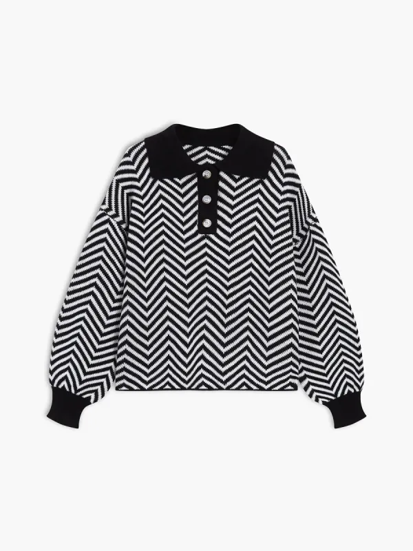 Herringbone Collar Sweater sold by COMMENSE