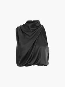 Satin Halter Ruched Two Piece Skirt Set sold by COMMENSE