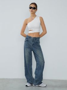 Retro Denim Wide Leg Jeans sold by COMMENSE