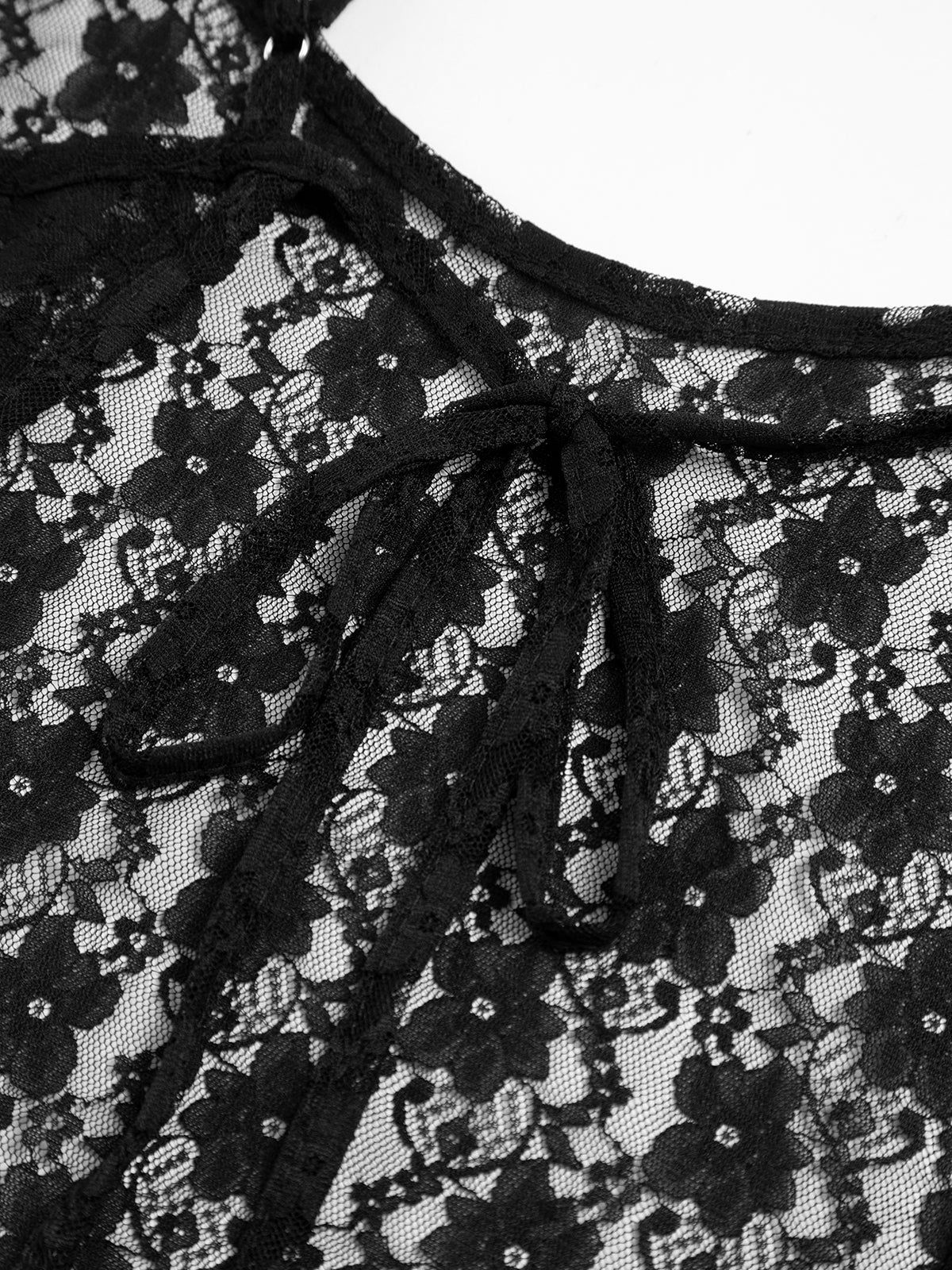 Lace Open Back Tied Midi Dress sold by COMMENSE product image thumbnail 3