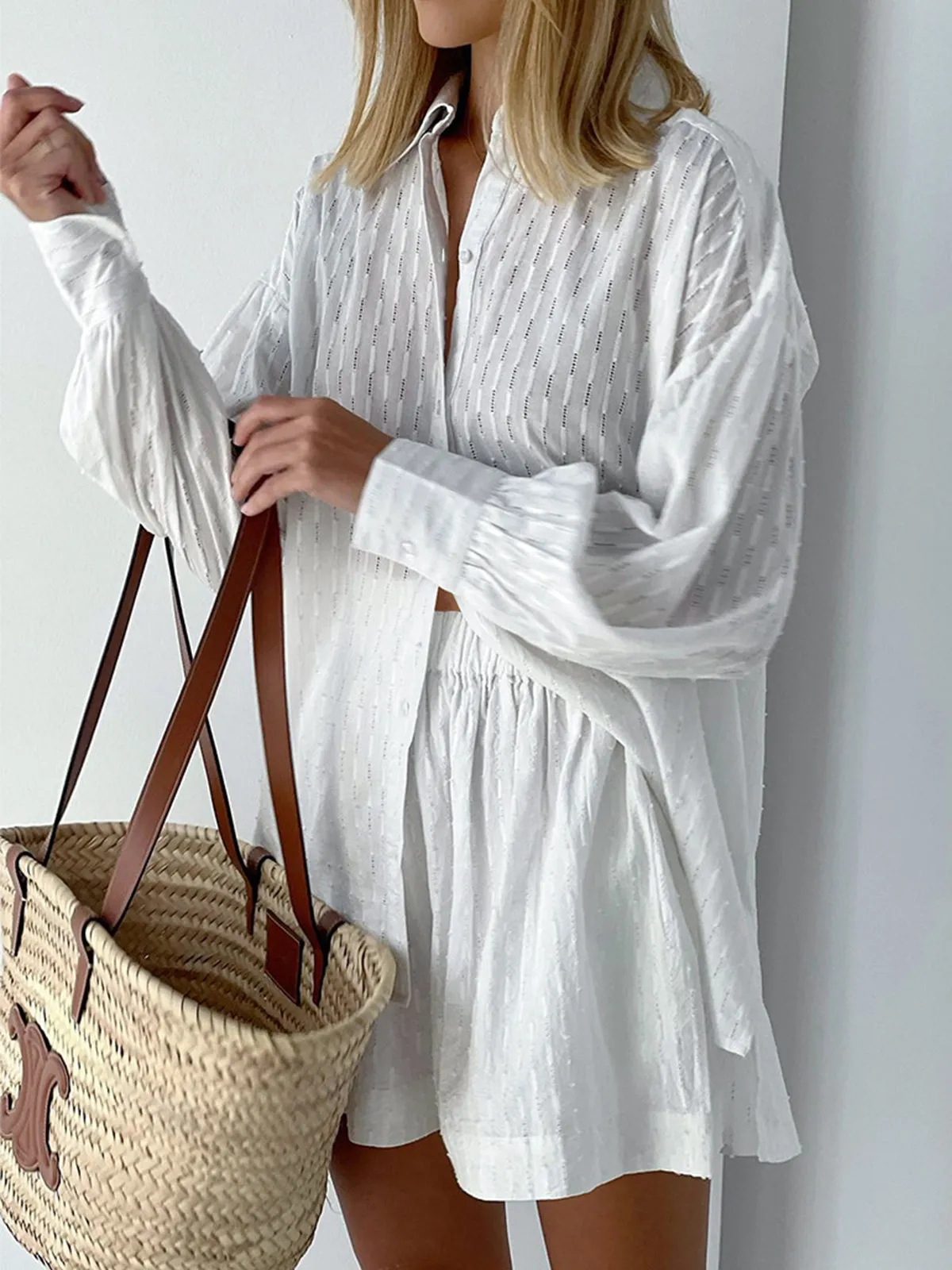 Utility Cover Up Two Piece Shorts Set sold by COMMENSE product image thumbnail 3