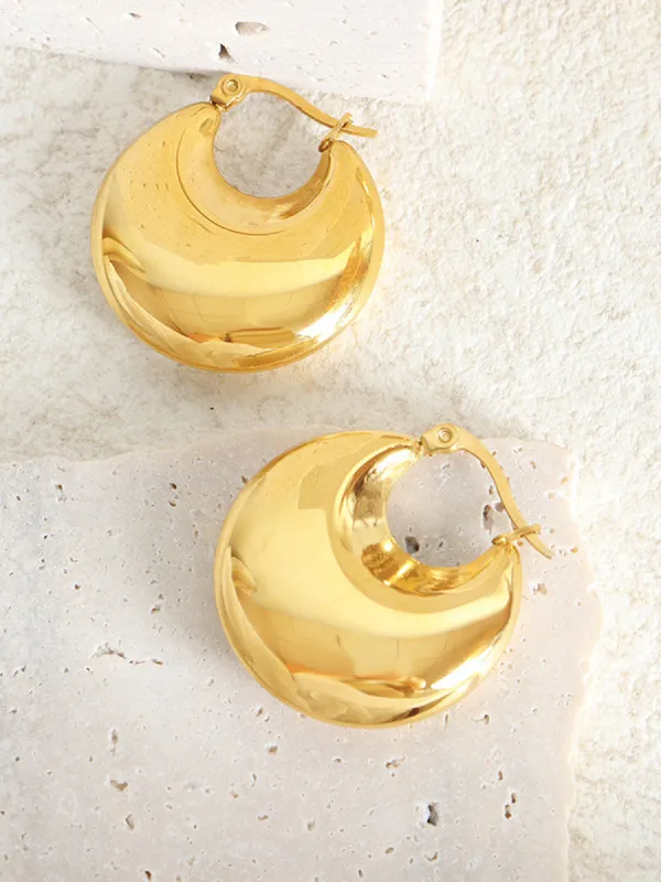 Golden Crescent Earrings sold by COMMENSE
