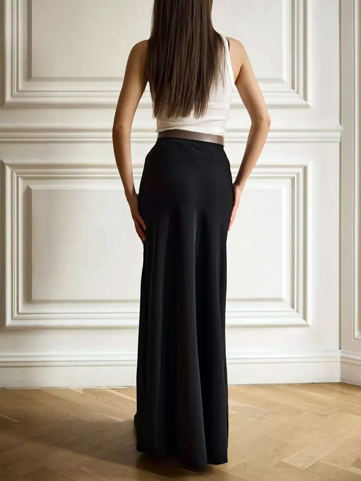 Solid Basic Maxi Skirt Without Belt sold by COMMENSE product image thumbnail 3