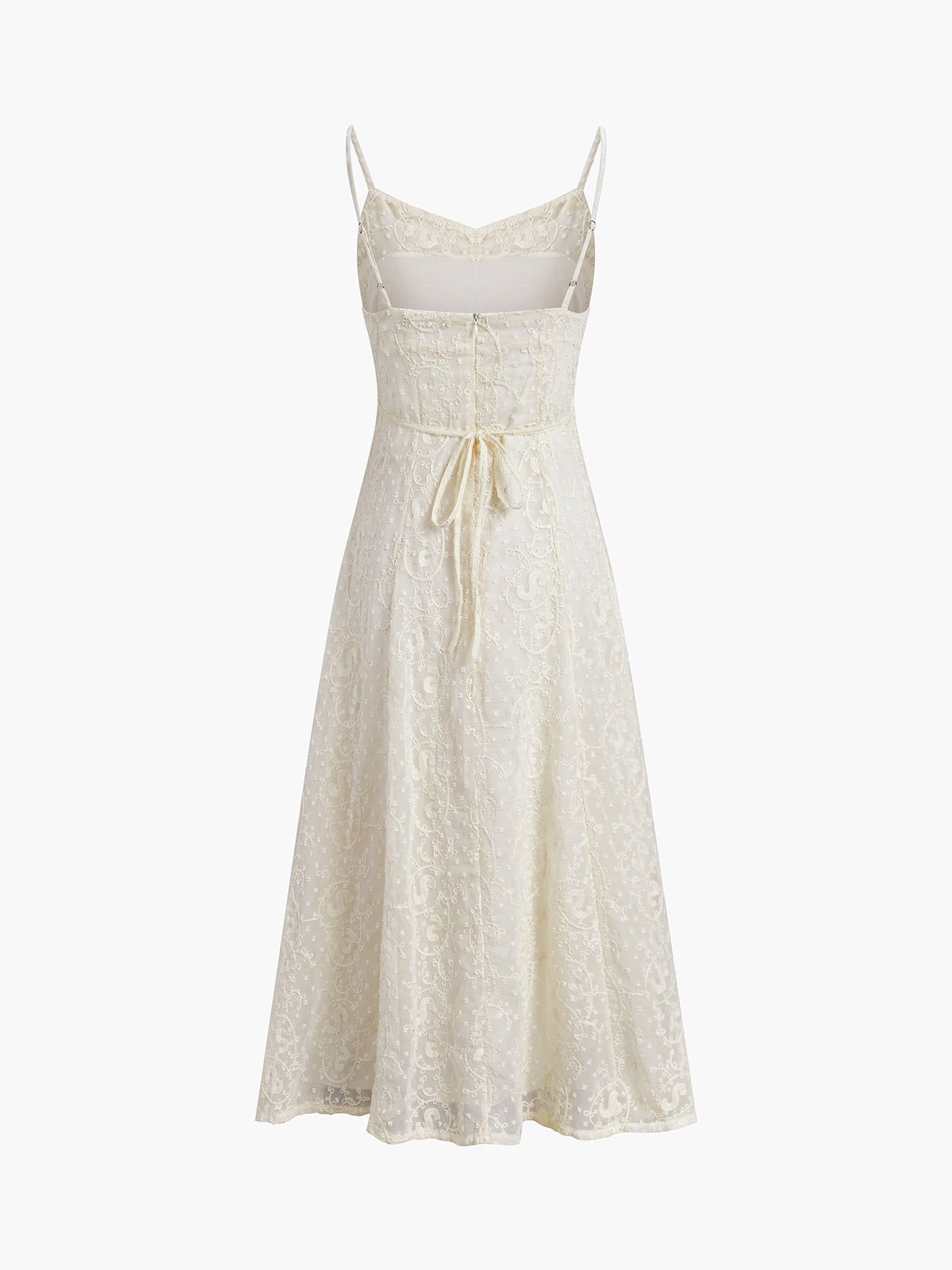 Floral Lace Zippered Long Dress sold by COMMENSE product image thumbnail 2