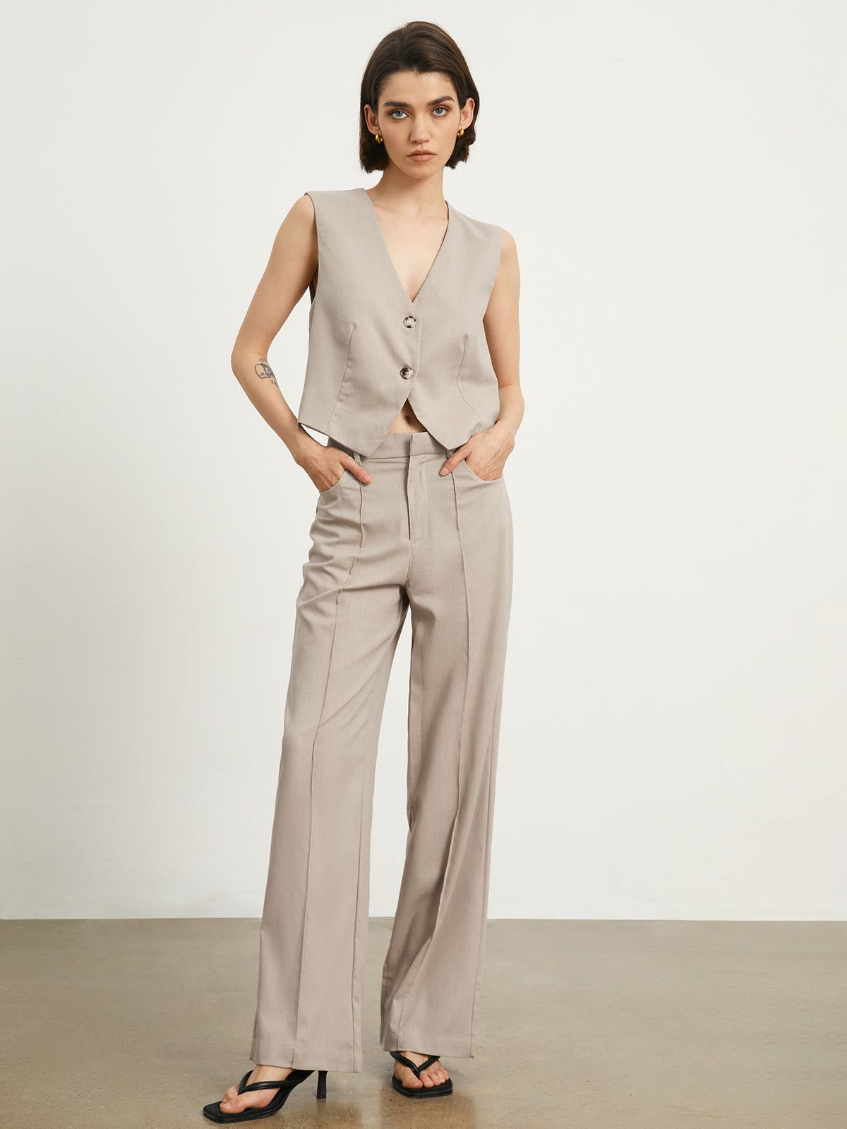 Smart Linen Wide Leg Pants sold by COMMENSE product image thumbnail 2