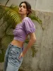 Pure Cotton Pleated Open Back Blouse sold by COMMENSE