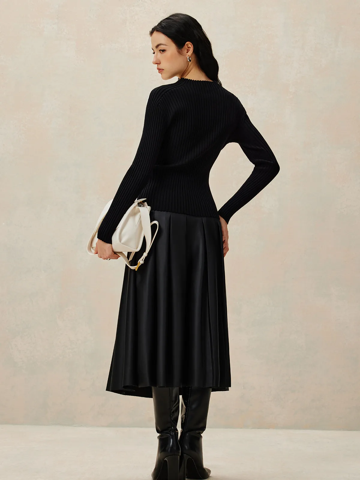 Color Block Ribbed Knit Top sold by COMMENSE product image thumbnail 5