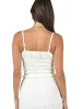 Chiffon Lettuce Trim Tie-Front Cami Top sold by COMMENSE