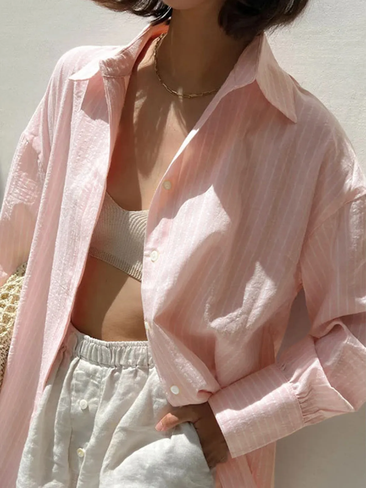 Striped Long Sleeve Shirt sold by COMMENSE product image thumbnail 4