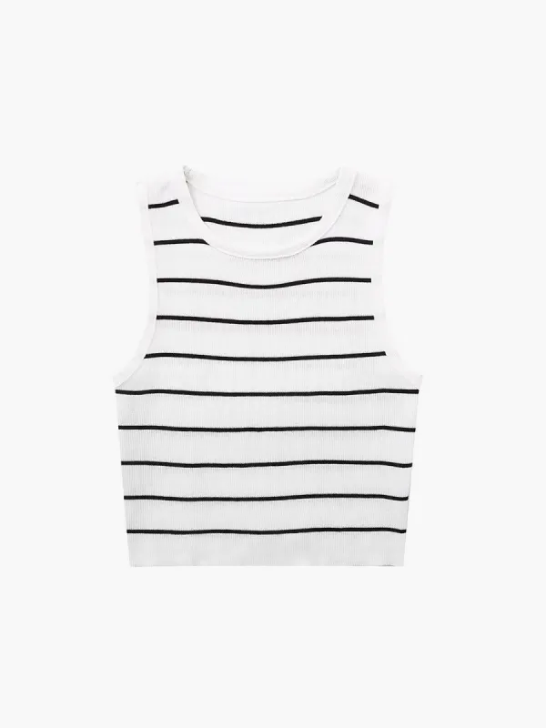 Utility Stripe Knit Top sold by COMMENSE