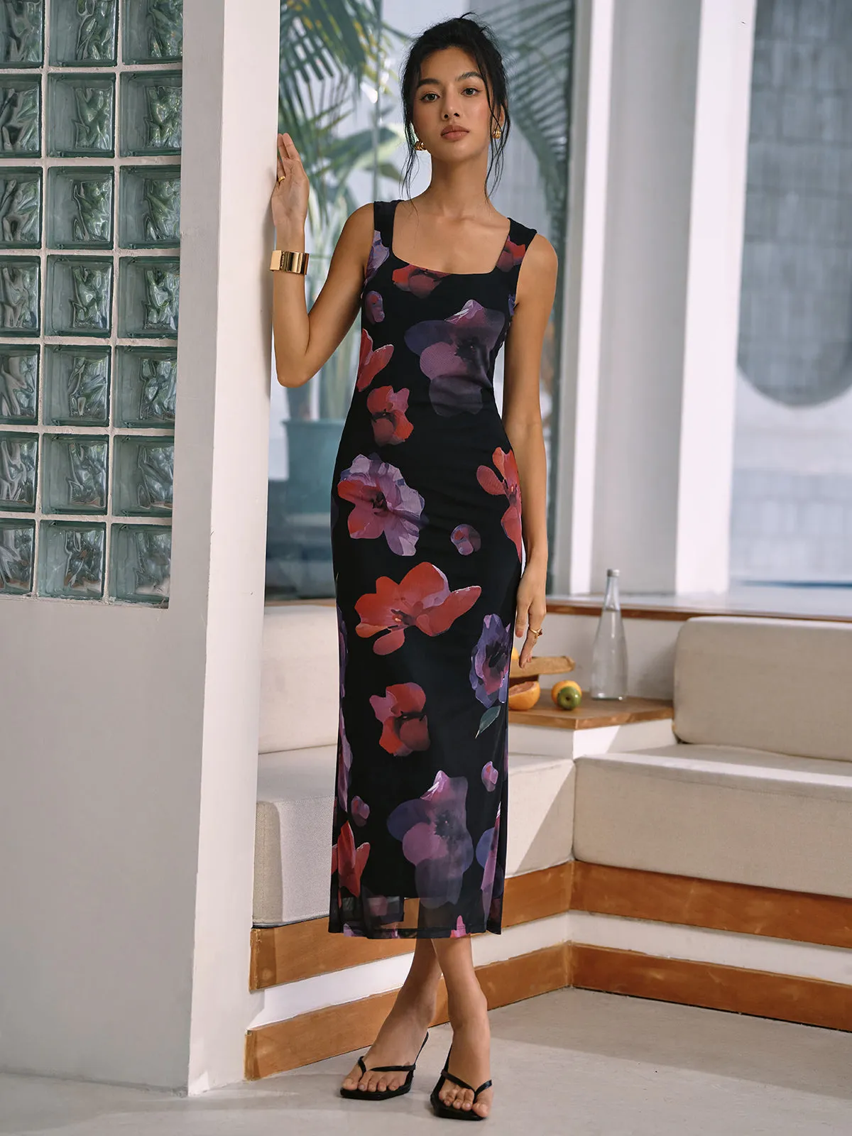 Midnight Garden Floral Cami Long Dress sold by COMMENSE product image thumbnail 2