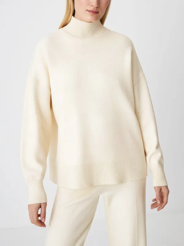 Quiet Luxury Oversized Mock Neck Knit Top sold by COMMENSE