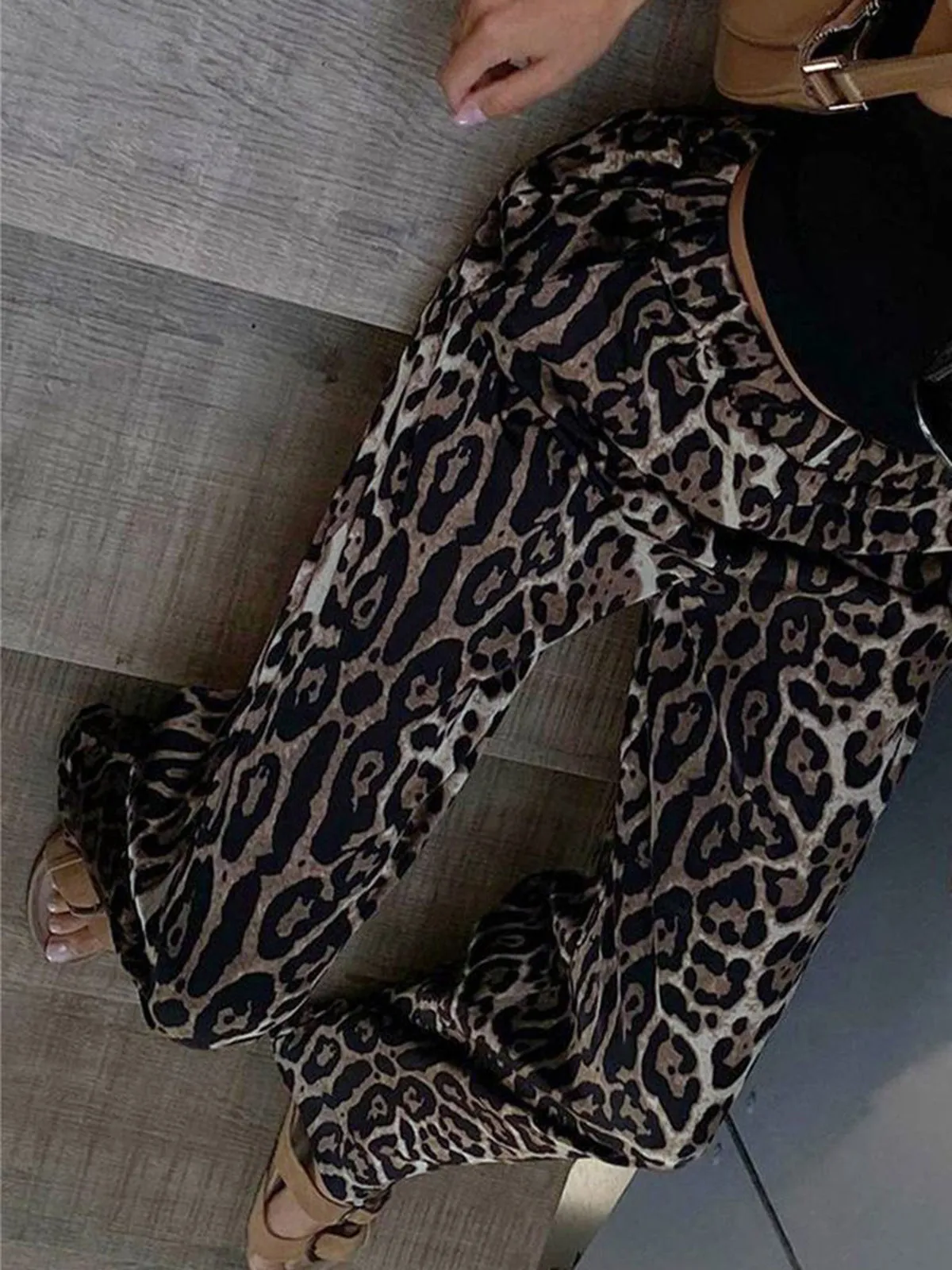 Leopard Print Wide Leg Pants sold by COMMENSE product image thumbnail 4
