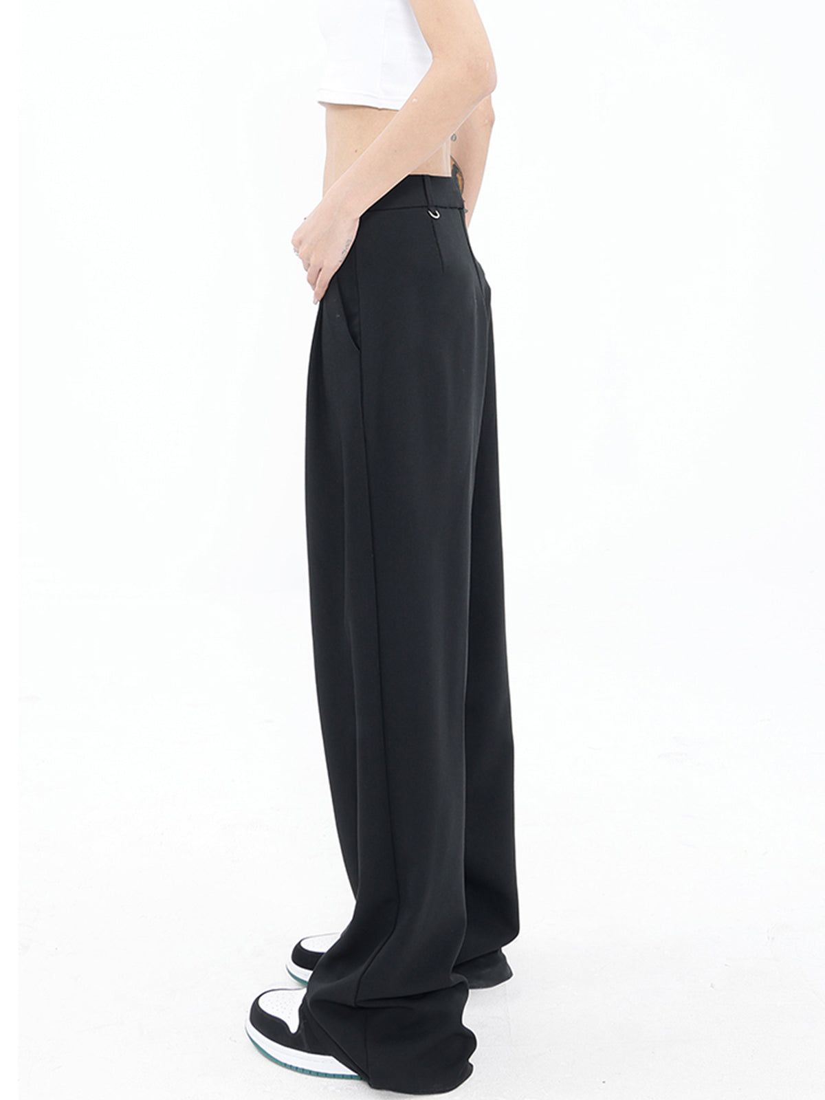 Waist Cutout Pleat Wide Leg Pants sold by COMMENSE product image thumbnail 5