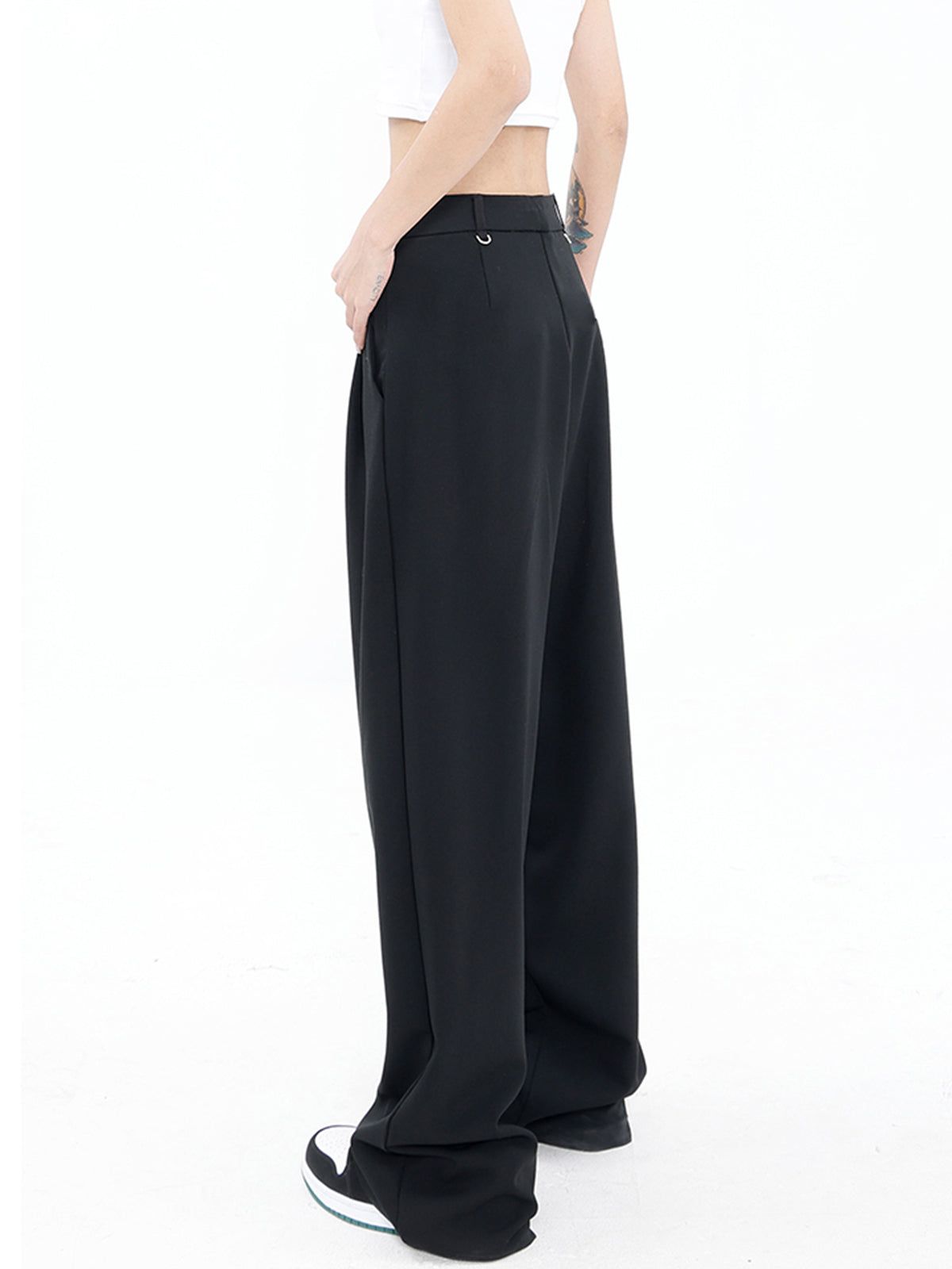 Waist Cutout Pleat Wide Leg Pants sold by COMMENSE product image thumbnail 3