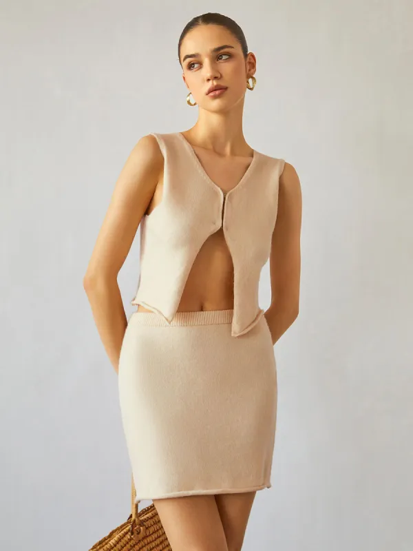 Positano Knit Two Piece Skirt Set sold by COMMENSE