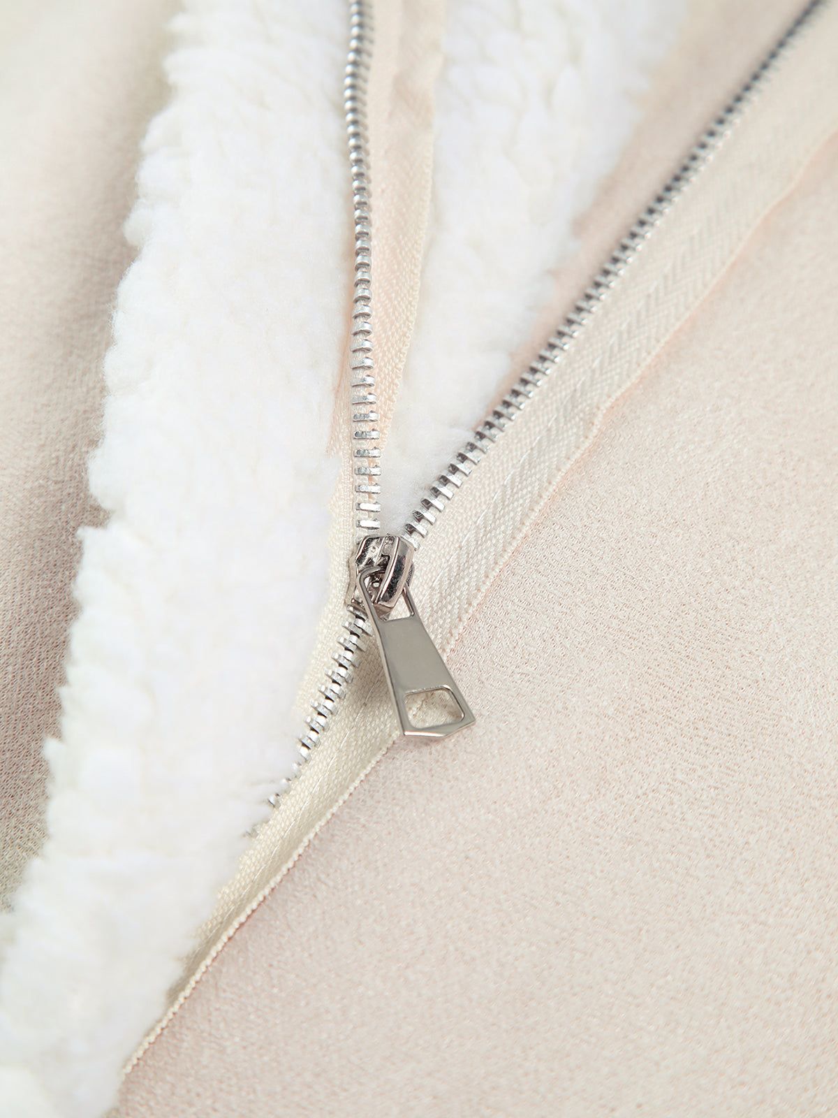 Faux Fur Lined Suede Bomber Jacket sold by COMMENSE product image thumbnail 3