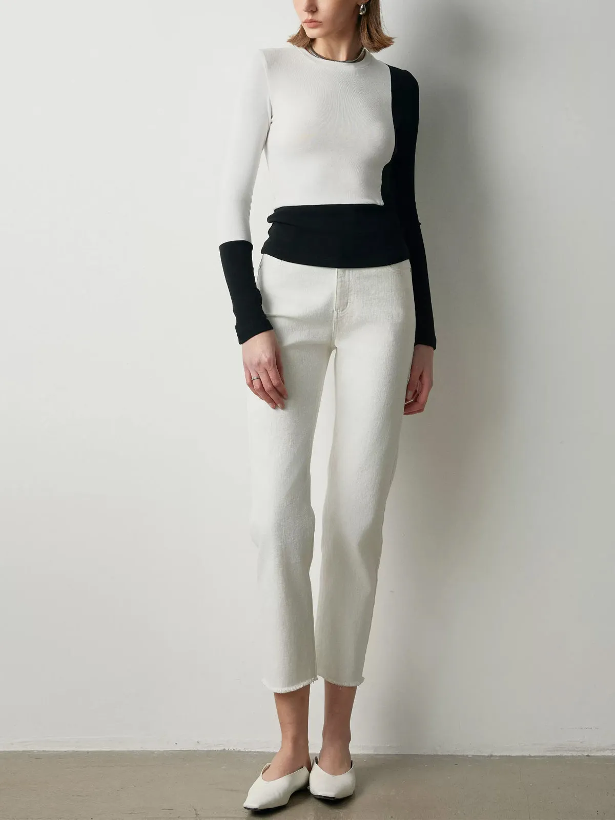 Color Block Long Sleeve Knit Top sold by COMMENSE product image thumbnail 5