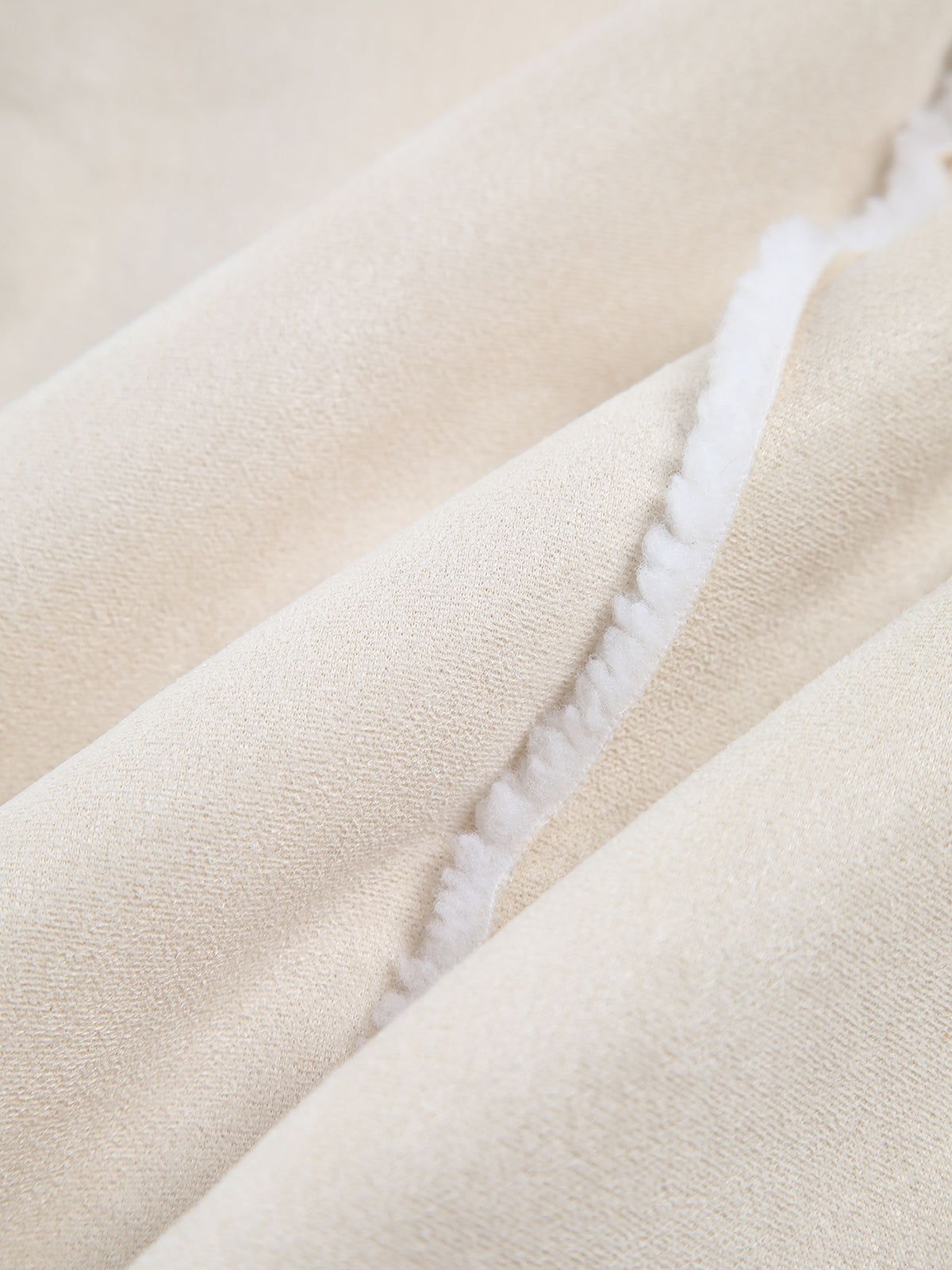 Faux Fur Lined Suede Bomber Jacket sold by COMMENSE product image thumbnail 4