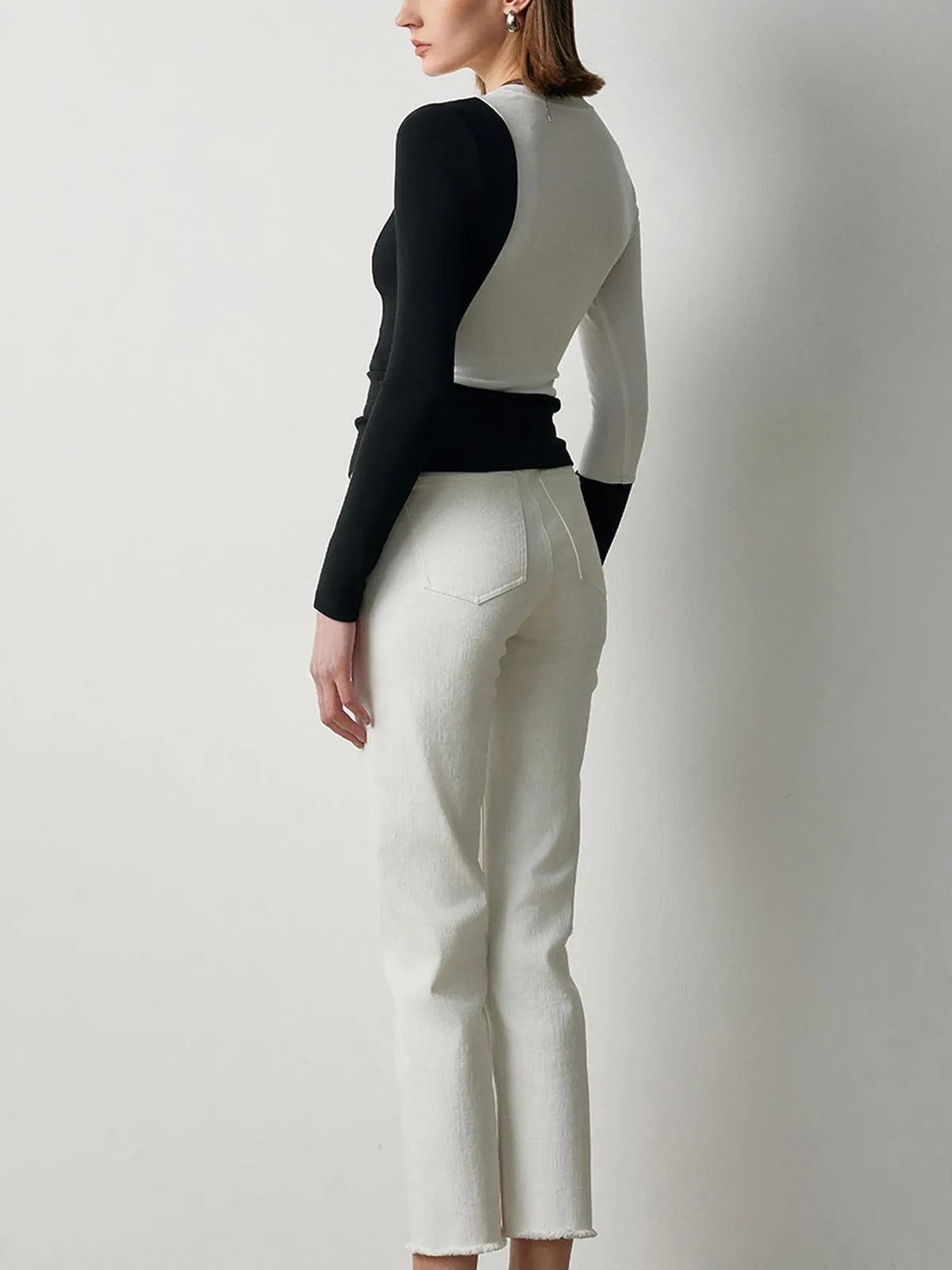 Color Block Long Sleeve Knit Top sold by COMMENSE product image thumbnail 3