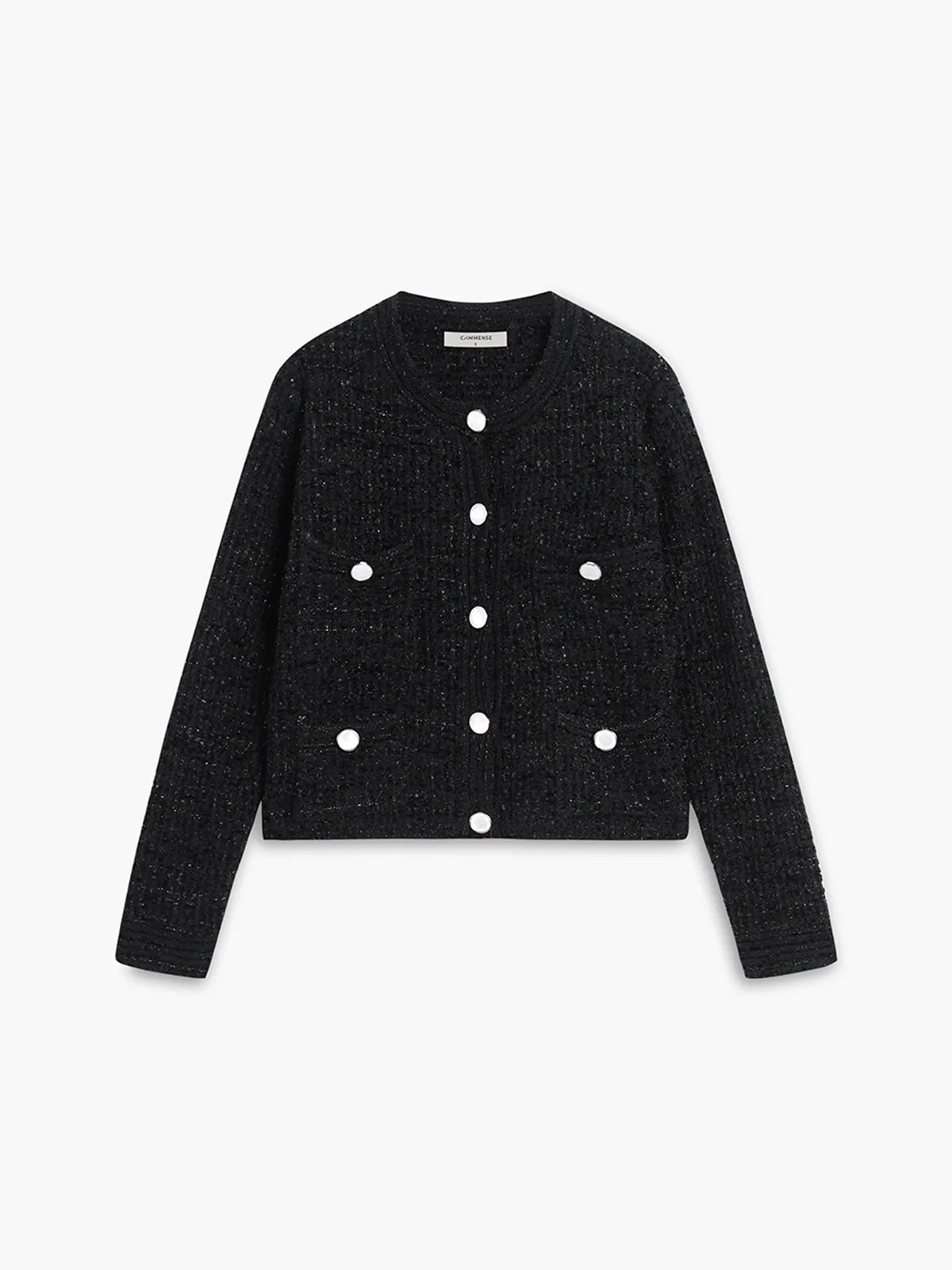 Sequined Button Down Pocket Jacket sold by COMMENSE