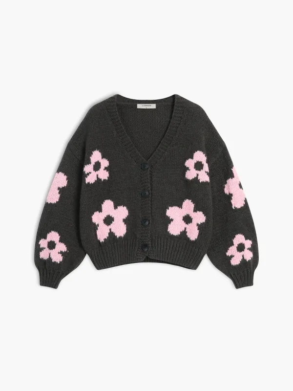 Color Block Floral Cardigan sold by COMMENSE
