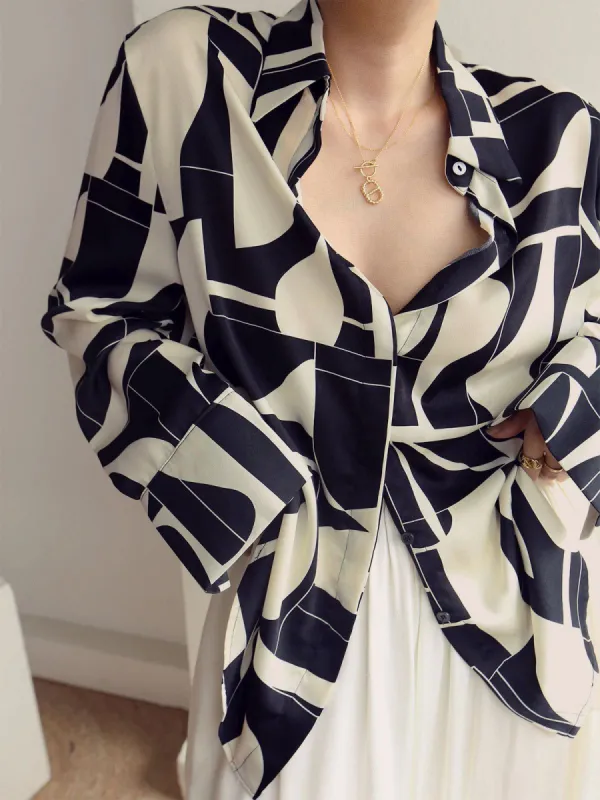 Colorblock Oversized Shirt sold by COMMENSE