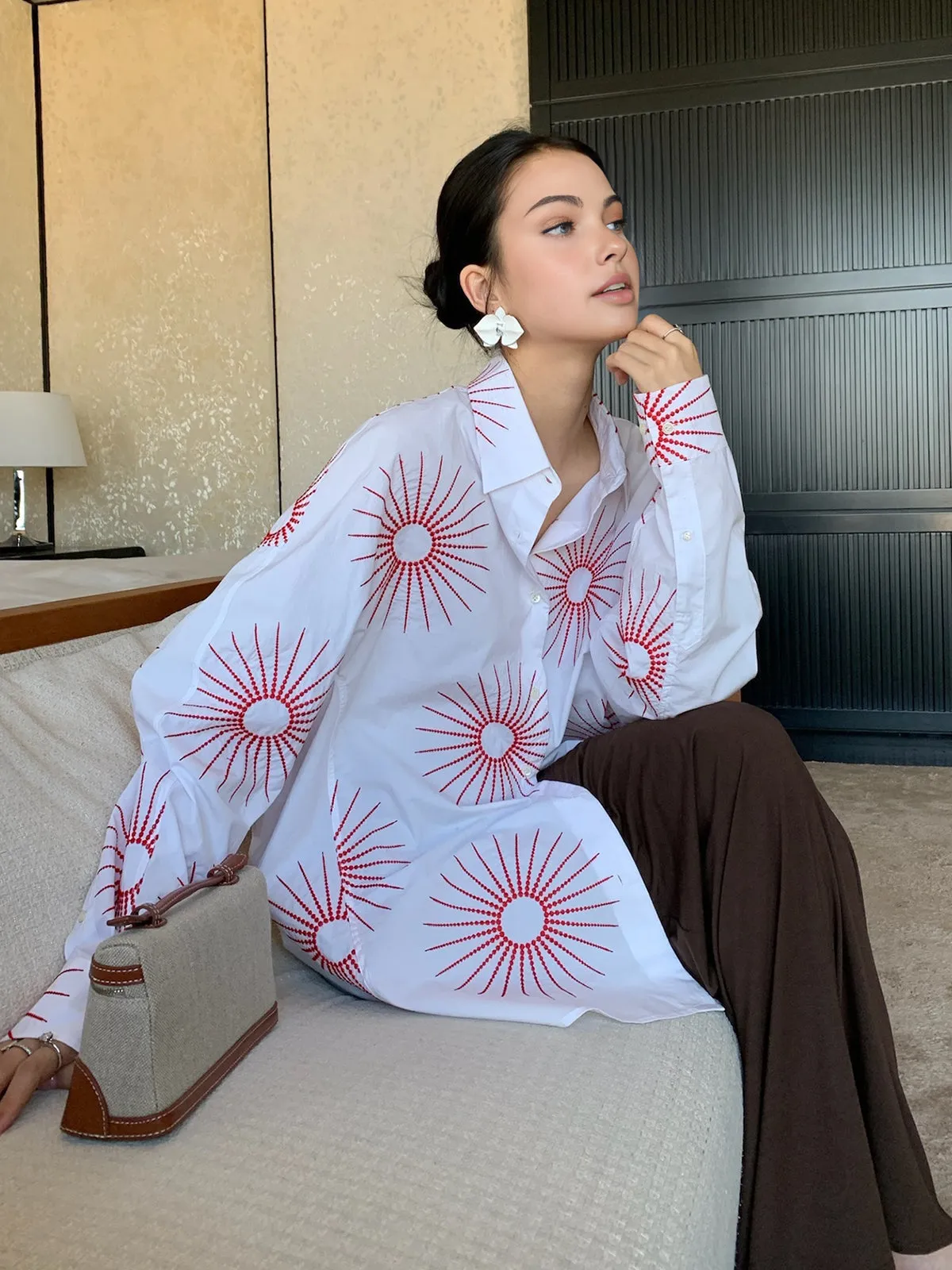 Cotton Blends Lapel Printed Shirt sold by COMMENSE product image thumbnail 3