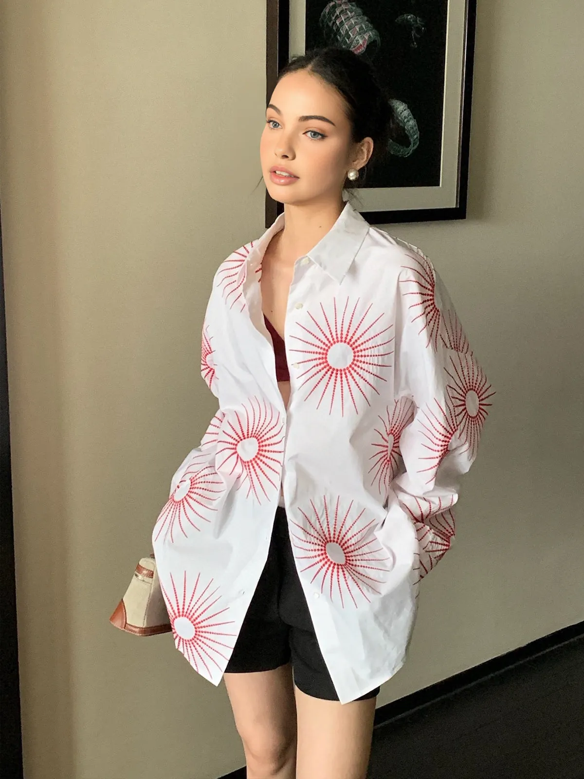 Cotton Blends Lapel Printed Shirt sold by COMMENSE product image thumbnail 4