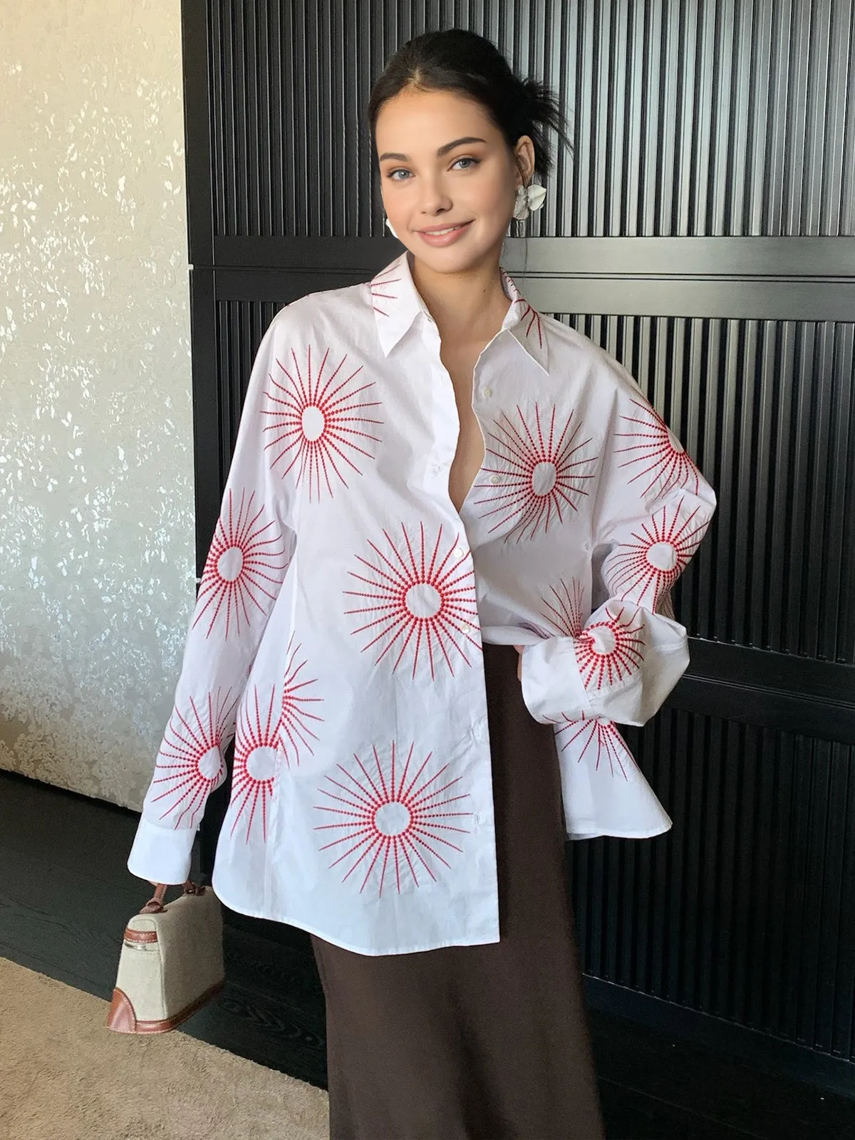 Cotton Blends Lapel Printed Shirt sold by COMMENSE