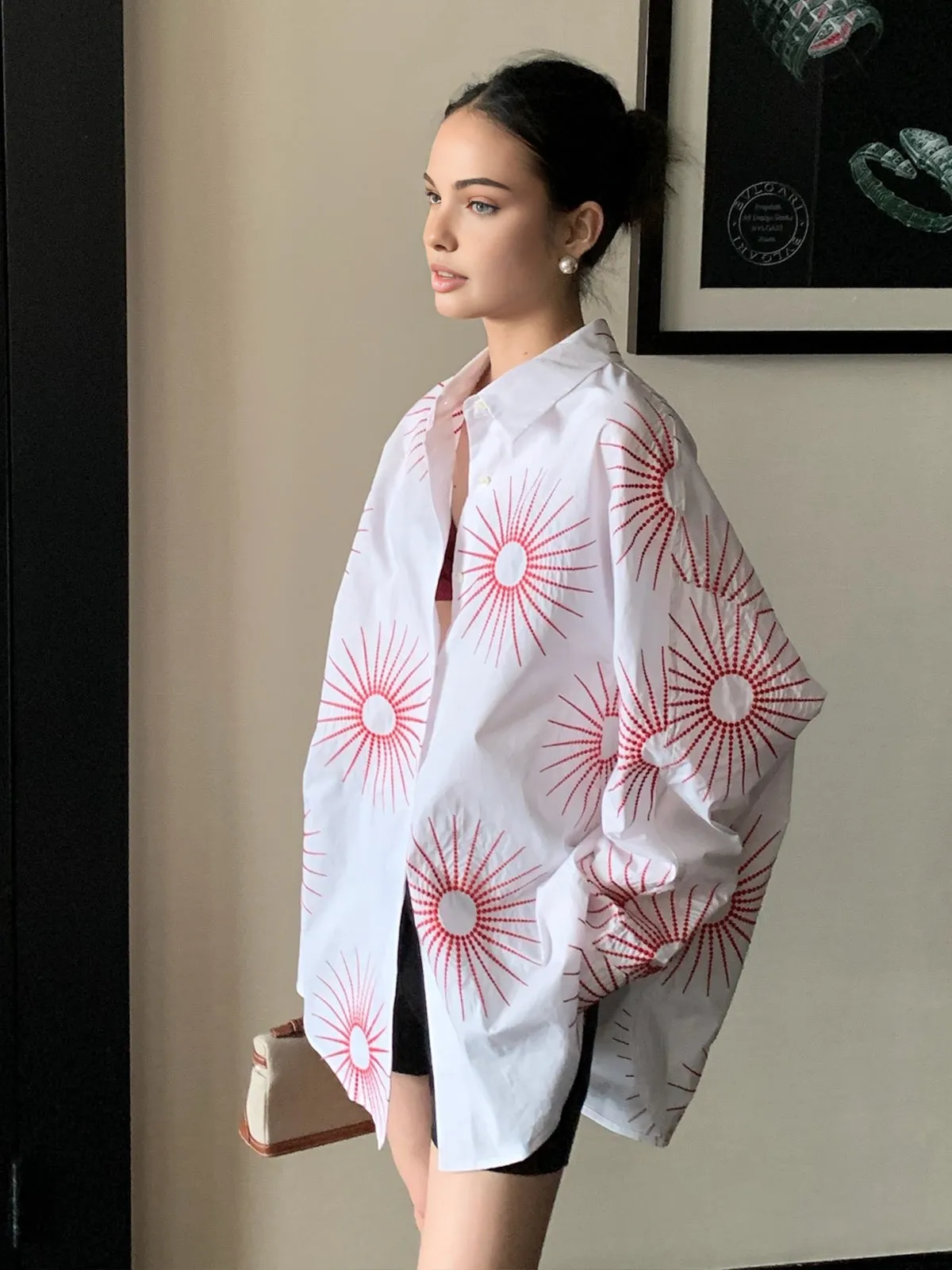 Cotton Blends Lapel Printed Shirt sold by COMMENSE product image thumbnail 2