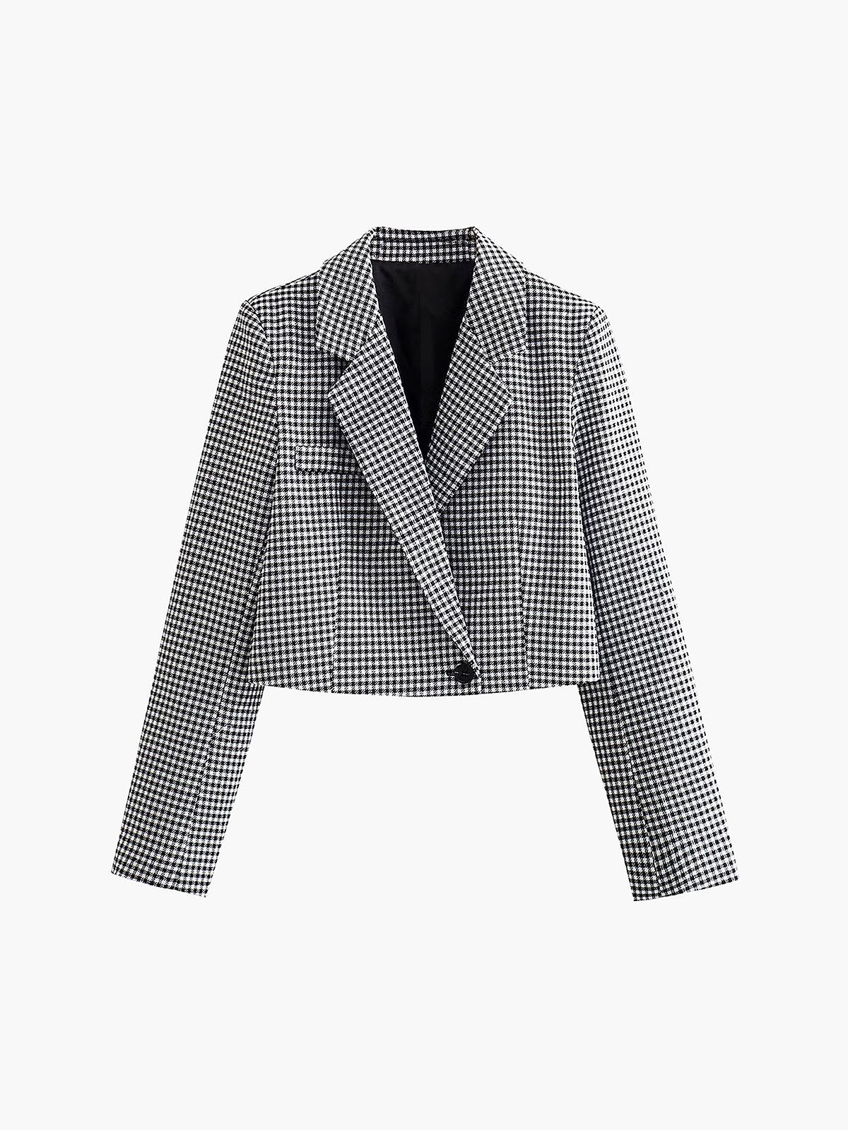 Houndstooth Crop Blazer sold by COMMENSE product image thumbnail 2