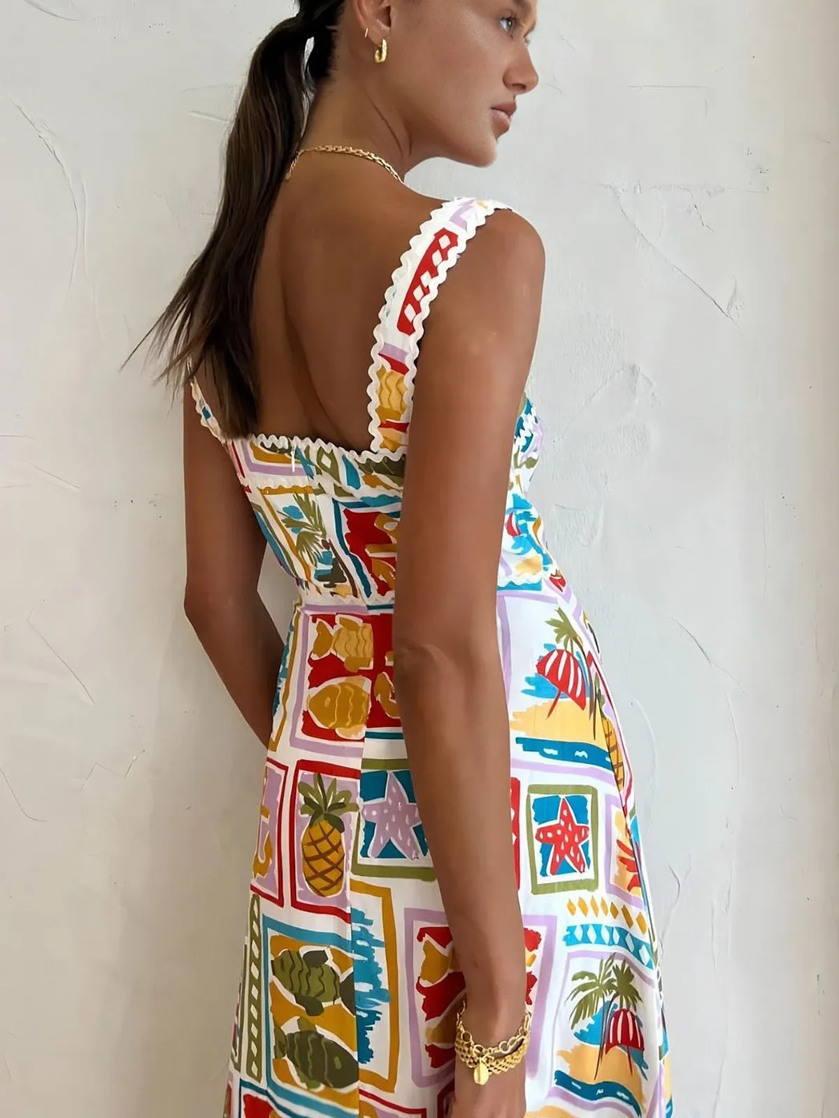 Graffiti Print Sleeveless Long Dress sold by COMMENSE product image thumbnail 3