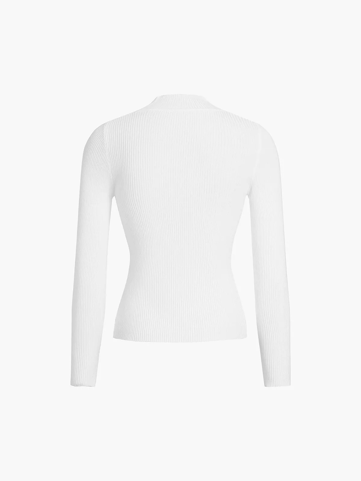 Mock Neck Rib Long Sleeve Knit Top sold by COMMENSE product image thumbnail 4