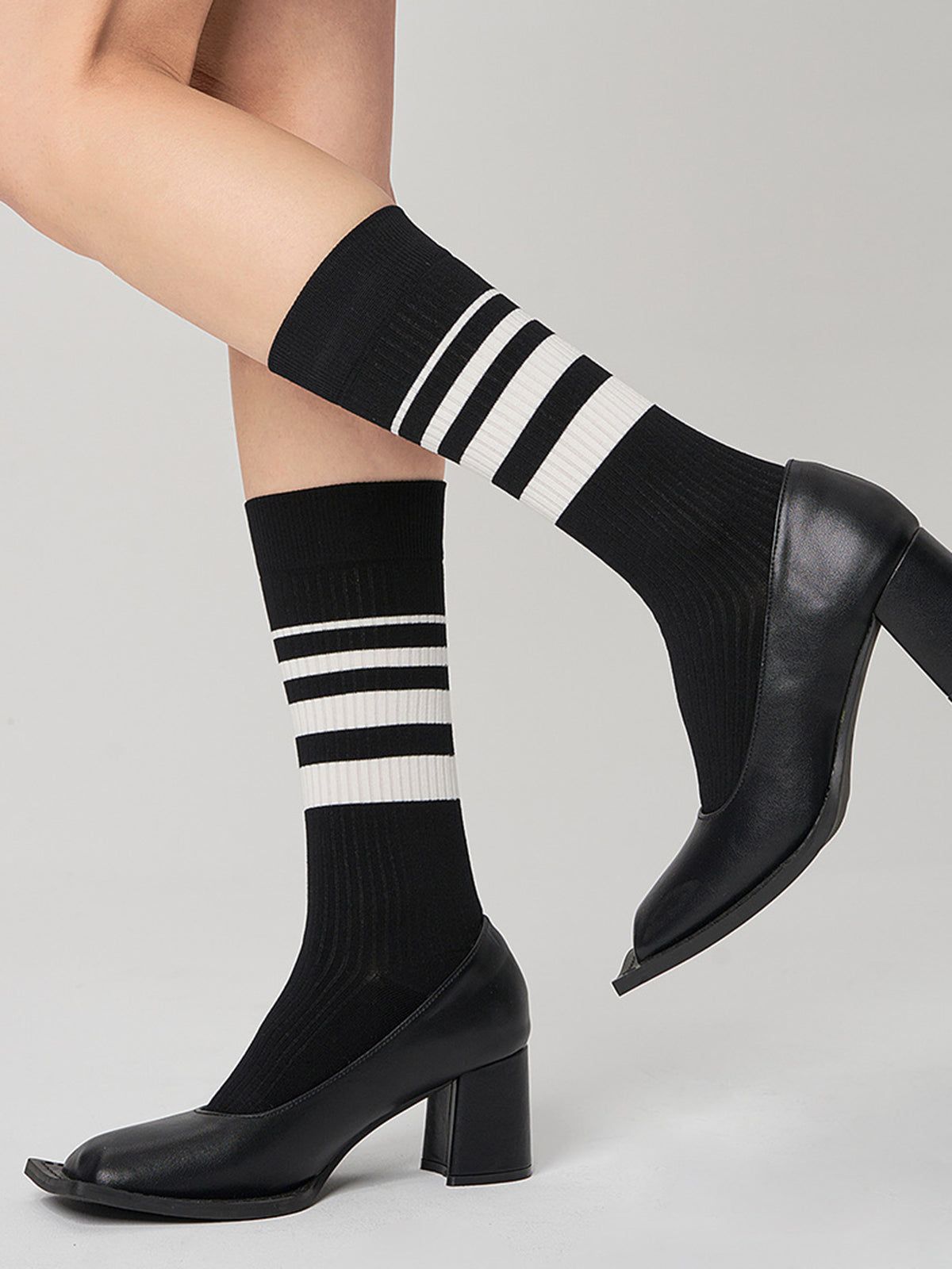 Stripe Mid Calf Socks sold by COMMENSE