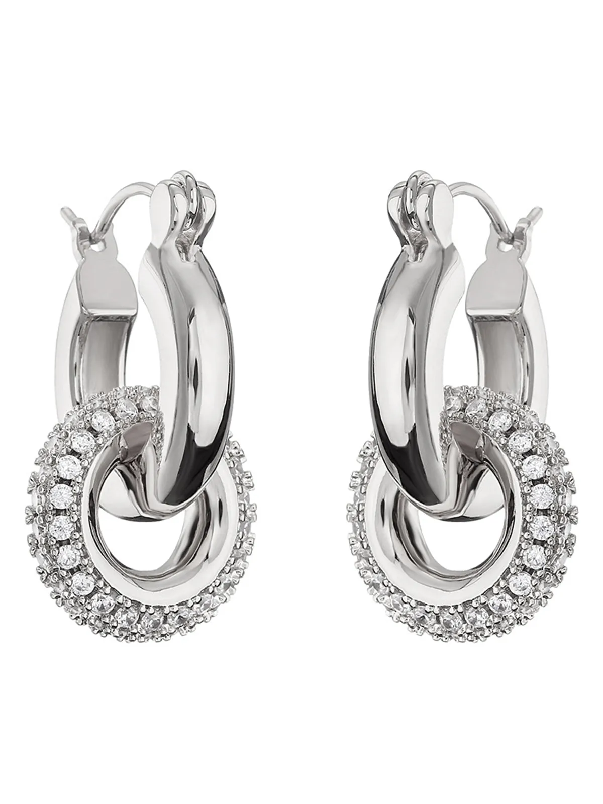 Polished Double Hoop Earrings sold by COMMENSE product image thumbnail 4