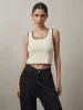 Minimalism Contrast Trim Tank Top sold by COMMENSE