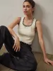 Minimalism Contrast Trim Tank Top sold by COMMENSE