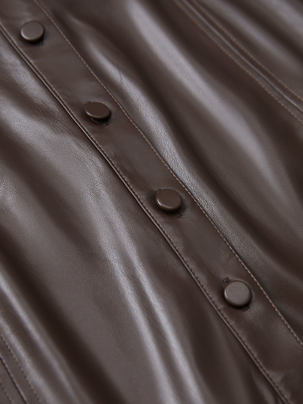 Faux Leather Ruched Midi Dress sold by COMMENSE product image thumbnail 3